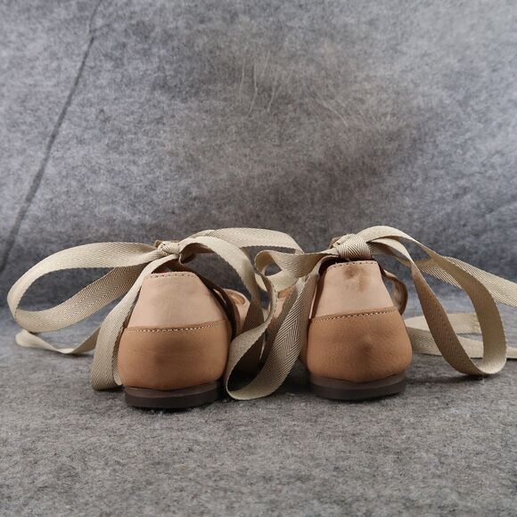 Free People Shoes Womens 36 Flats Ankle Wrap Tie Fashion Boho Leather Classic - Picture 5 of 15